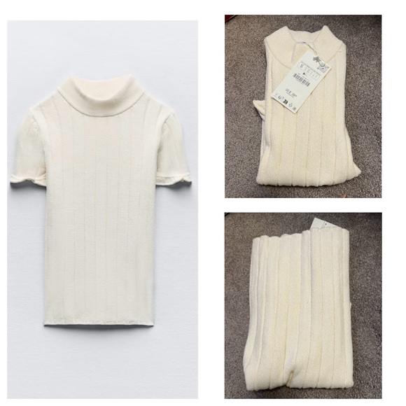 Zara Ruffled Chenille Top Size Small *NEW* - Picture 2 of 2